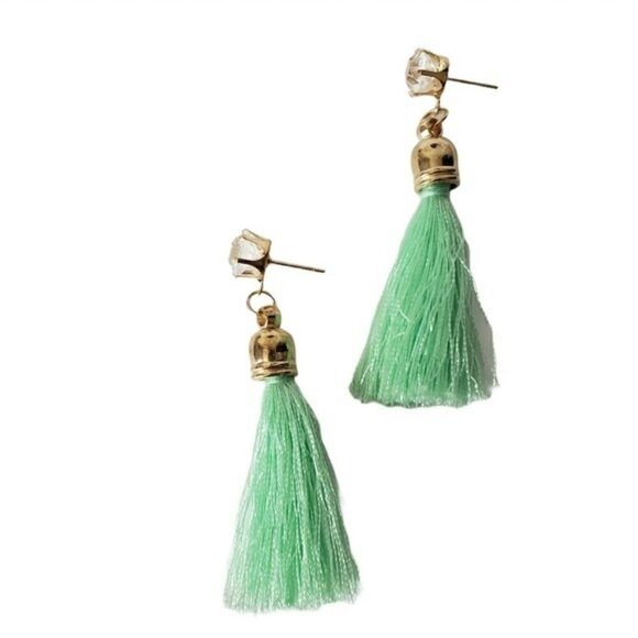 Fashion Jewelry Faux Diamond Tassel Earrings Sz OS - Picture 3 of 6